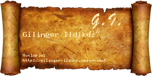 Gilinger Ildikó névjegykártya